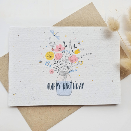 Plantable Happy Birthday Blossoms card