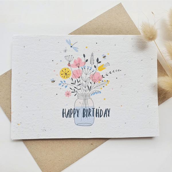 Plantable Happy Birthday Blossoms card