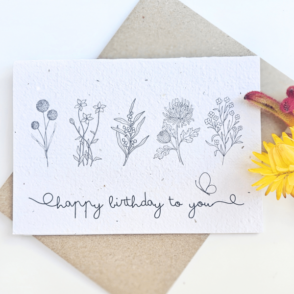 Plantable Birthday Card  Floral 