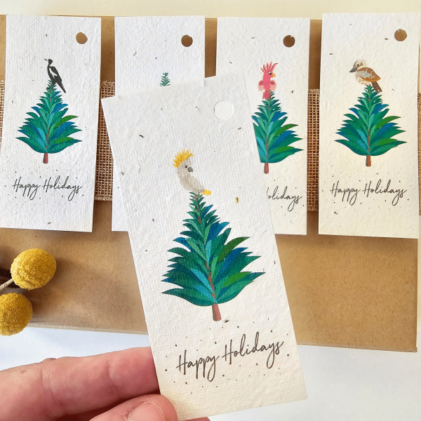 Plantable Christmas Tree Native Bird Gift Tags